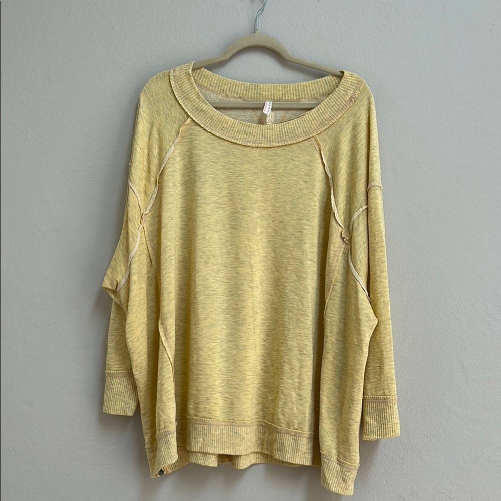 FP Movement by Free People Light Yellow Oversized Sweatshirt